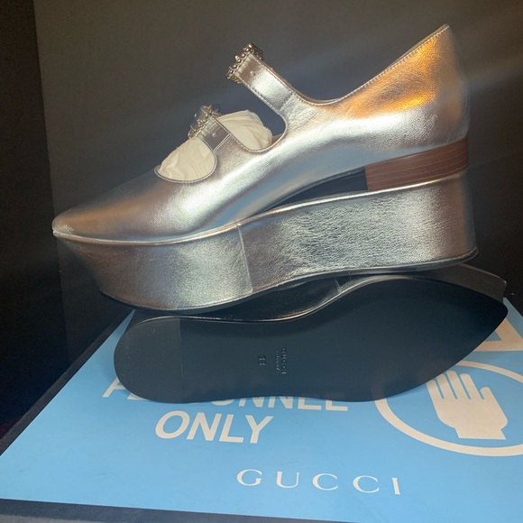 Gucci Wedge Pumps 53758 Nappa Leather 